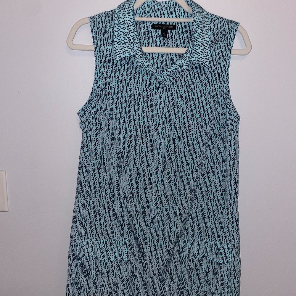 Banana Republic dress. Light Blue and black. Size 10
